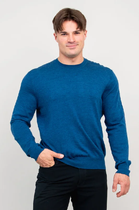 Men's Sweaters with A-Line ShapesFraser Sweater, Blue, 100% Merino Wool