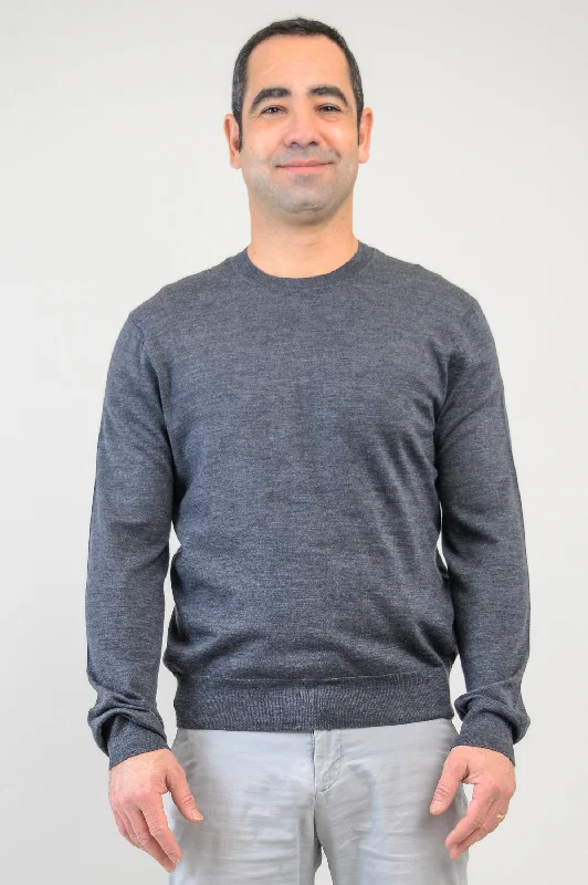 Men's Sweaters with Straight-Cut ShapesFraser Sweater, Charcoal, 100% Merino Wool