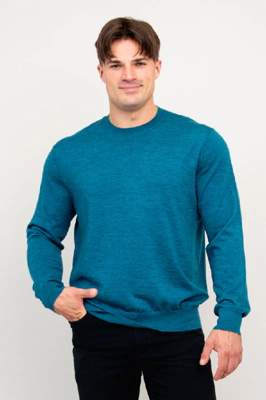 Men's Sweaters with Pleated DesignsFraser Sweater, Forest, 100% Merino Wool