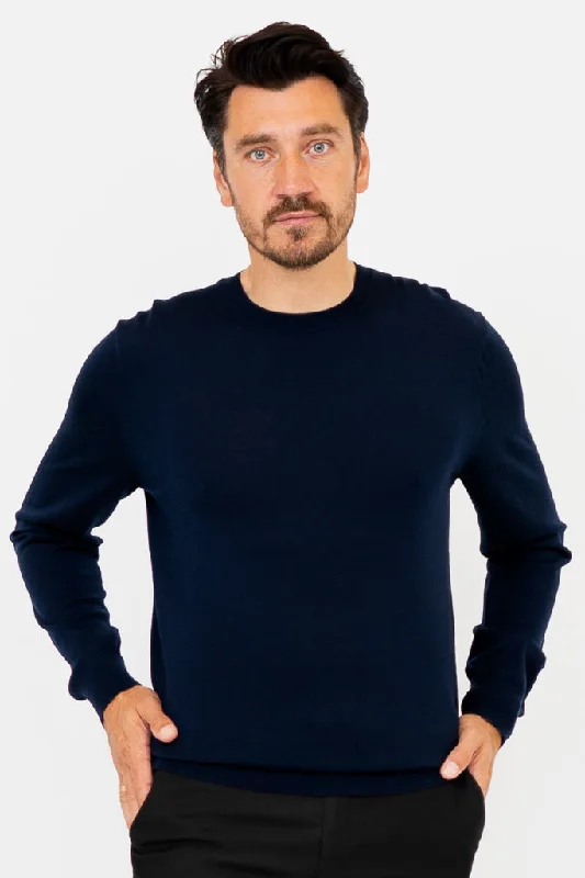 Men's Sweaters with Mock-Neck DesignsFraser Sweater, Navy, Merino Wool