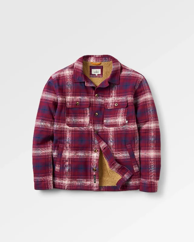 Men's Patterned Dress Shirts for a Unique TwistFreestyle Sherpa-Lined Shirt Jacket - Wine/Rich Navy Check