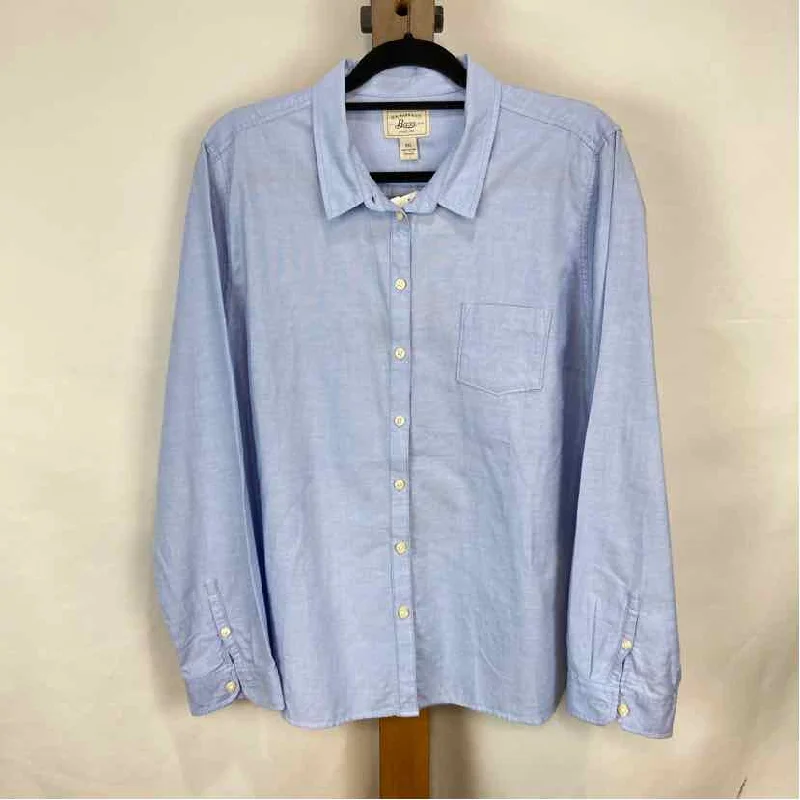 Men's Checked Short-Sleeve Shirts for Summer FunGH Bass & Co Men's Size XXL Baby Blue Solid Long Sleeve Shirt