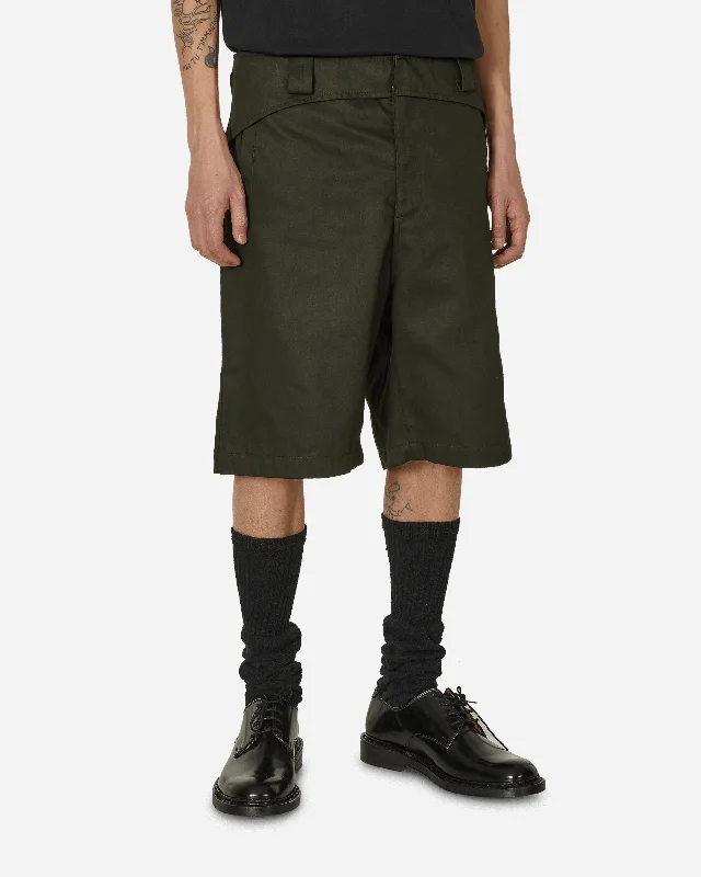 Men's Pants with Side PocketsFolded Belt Shorts Soil Brown