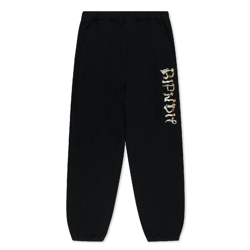 Men's Pants with Contrast Fabric PanelsIs This Real Life Sweatpants (Black)