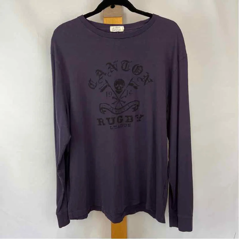 Men's Logo T-Shirts for Brand RepresentationJ Crew Men's Size XL Purple Cotton logo Long Sleeve Shirt