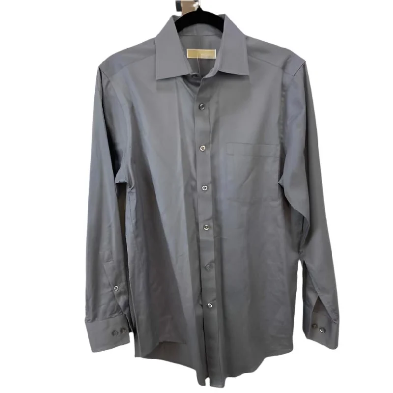 Men's Rugby Shirts for a Sporty LookMichael Kors Men's Size M Gray Solid Long Sleeve Shirt