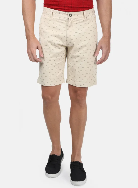 Men's Dress Pants for Special EventsMen Beige Printed Shorts