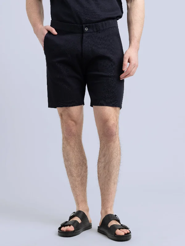 Men's Pants with Button-Down PocketsNavy Cotton Piqué Shorts