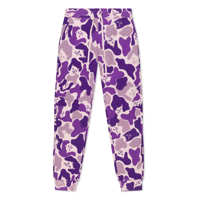 Men's Drawstring Pants for AdjustabilityNermal Camo Sweat Pants (Purple Camo)