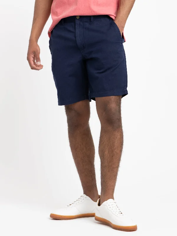 Men's Patterned Pants with PlaidsNewport Navy 8.5-Inch Classic Fit Linen-Cotton Short