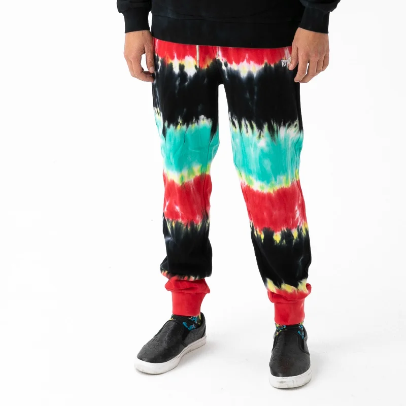 Men's Pants with Faux Leather PatchesPeeking Nermal Sweat Pants (Tie Dye)