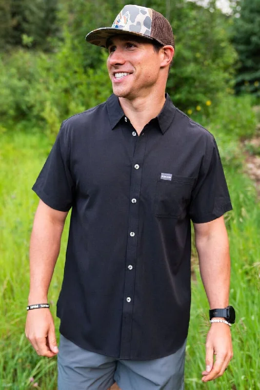 Men's Hawaiian Shirts for a Tropical VibePerformance Button Up - Heather Black