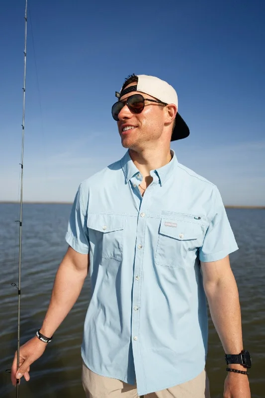 Men's Pattern Mixing Shirts for Creative StylePerformance Fishing Shirt - Dusty Blue