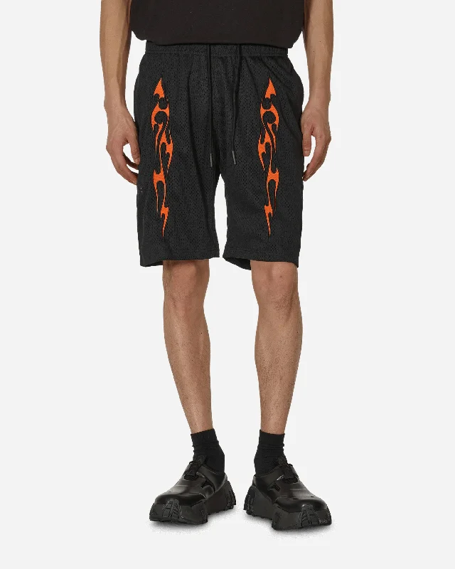 Stylish Men's Cargo PantsFlame Mesh Shorts Black