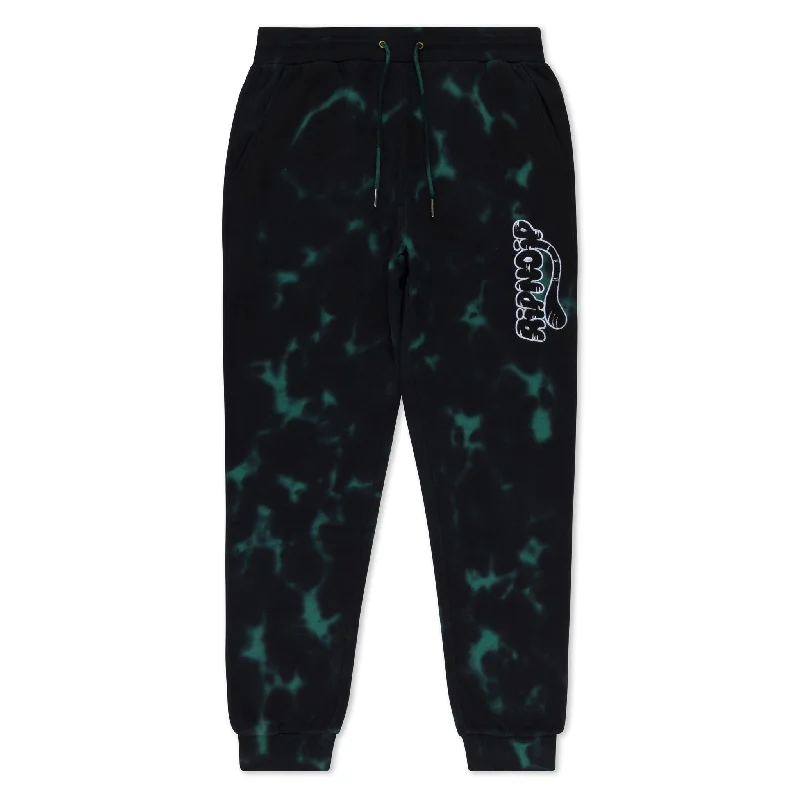 Men's Pants with Embroidered DesignsRipntail Sweatpants (Green/Black Tie Dye)