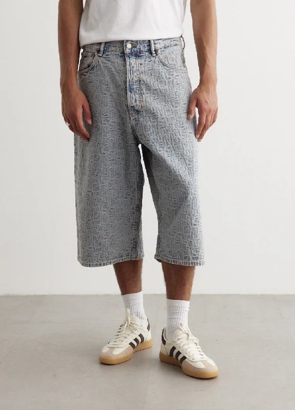 Men's Patterned Pants with PlaidsRudda Denim Monogram Shorts