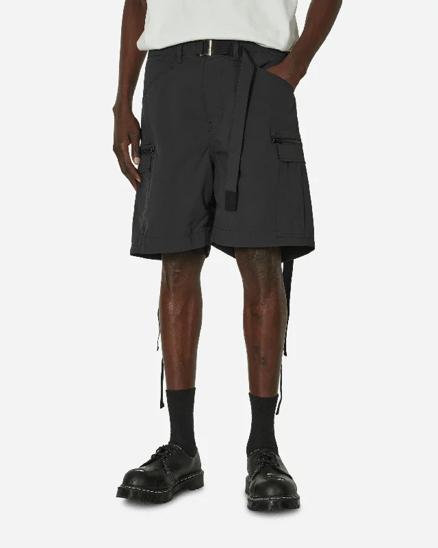 Men's Pants with Flap PocketsMatte Taffeta Shorts Black