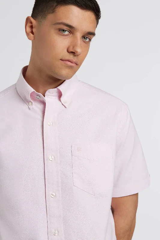 Men's Denim Shirts for a Rugged LookShort Sleeve Brighton Oxford Organic Shirt - Dusty Pink