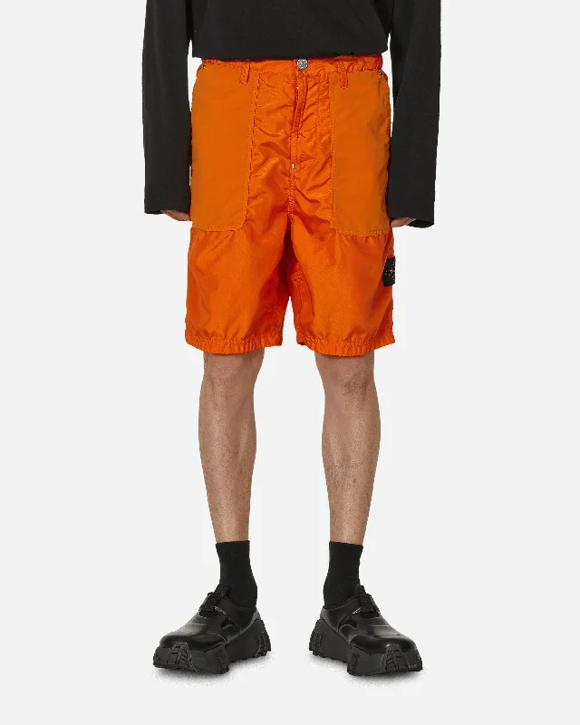 Men's Pants with Antimicrobial TreatmentGarment Dyed Polyester Shorts Orange