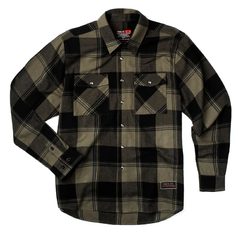 Men's Denim Shirts for a Rugged LookTroll Co. Men's Gridlock Button-Down Long Sleeve Flannel Shirt