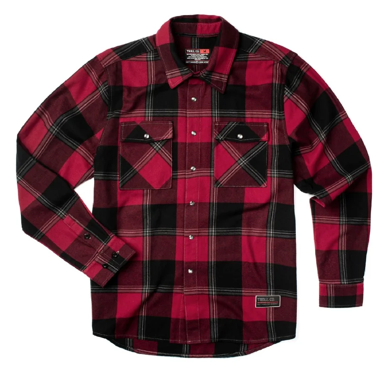 Men's Luxury Shirts for High-End FashionTroll Co. Men's Gridlock Button-Down Flannel Work Shirt