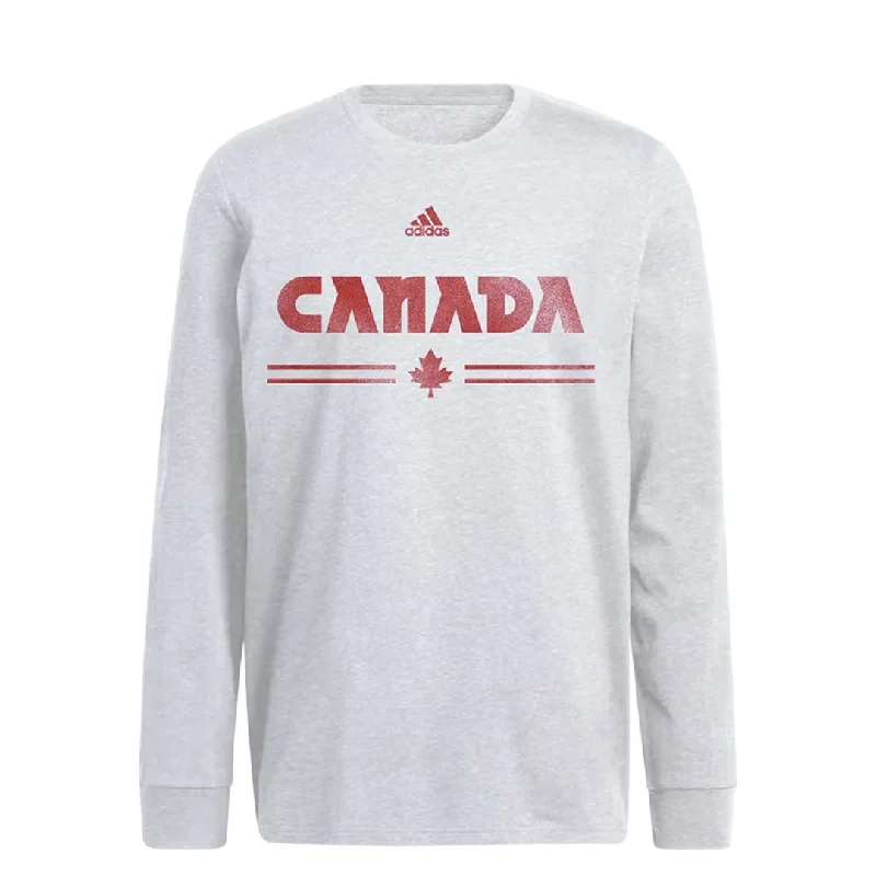 Men's Shirts with Scoop Necksadidas - Men's Canada Soccer Retro Long Sleeve Crewneck Sweatshirt (GA4862)