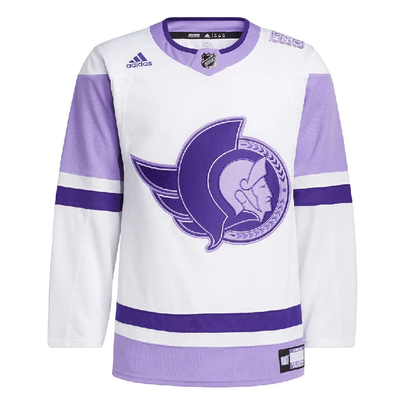 Men's Shirts with UV Protectionadidas - Men's Ottawa Senators Authentic Hockey Fights Cancer Jersey (H56574)