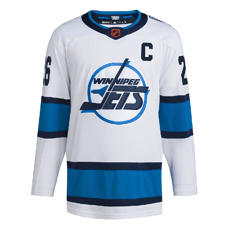 Men's Shirts with Collarsadidas - Men's Winnipeg Jets Blake Wheeler Authentic Reverse Retro Wordmark Jersey (H52253)