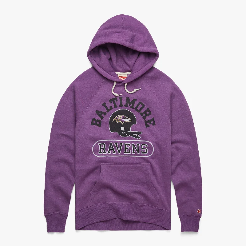 Men's Hoodies for Big and TallBaltimore Ravens Throwback Helmet Hoodie