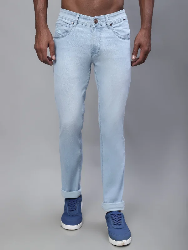 High-Quality Ripped Men's JeansMen's Ultra Narrow fit Heavy Fade Light Carbon blue  Jeans