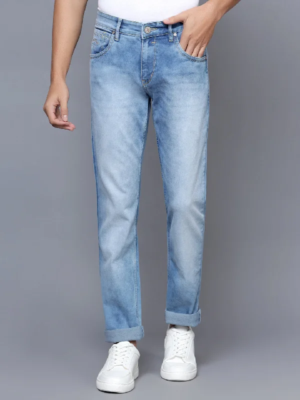 Sustainable Eco-Friendly Men's JeansMen's Ultra Narrow fit Heavy Fade Light Blue  Jeans