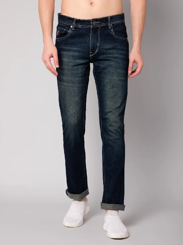 Men's Jeans with a Destroyed LookMen's Ultra Narrow fit Light Fade Dirty Earth  Jeans