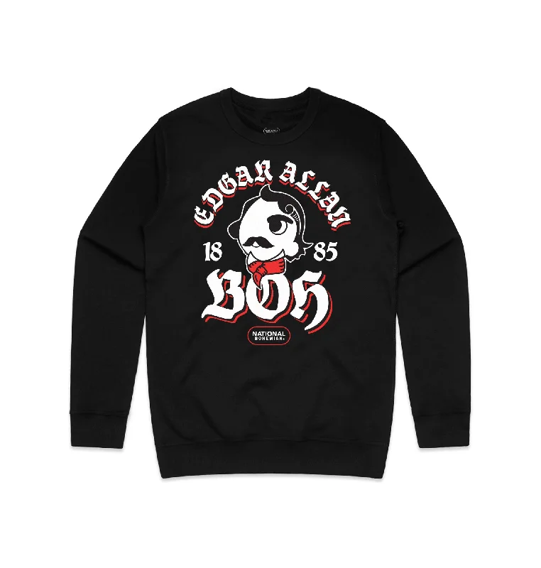 Men's Hoodies with Zippered PocketsEDGAR ALLAN BOH CREWNECK - BLACK