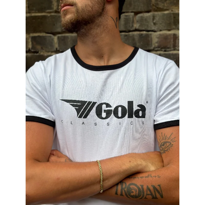 Men's Unique and Designer TopsGola - White & Black Short Sleeve Ringer - T-Shirt