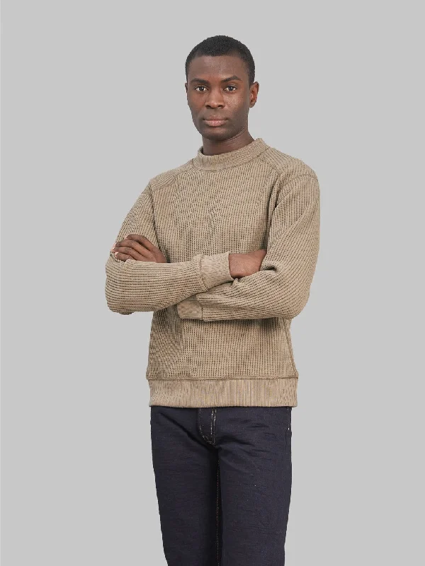 Men's Sweaters with Low-Neck DesignsJackman Waffle Midneck Sweater Taupe