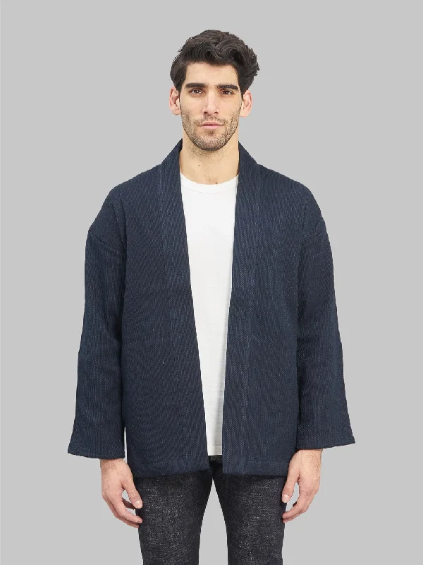 Men's Coats with Reflective StripesJapan Blue Indigo Sashiko Haori