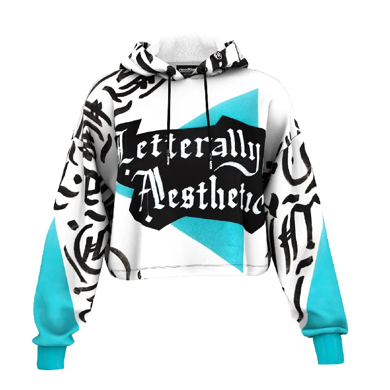 Practical Men's Water-Resistant HoodiesLetterally Aesthetic Cropped Hoodie