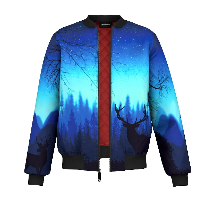 Men's Coats with Stretch FabricLunar Glow Bomber Jacket