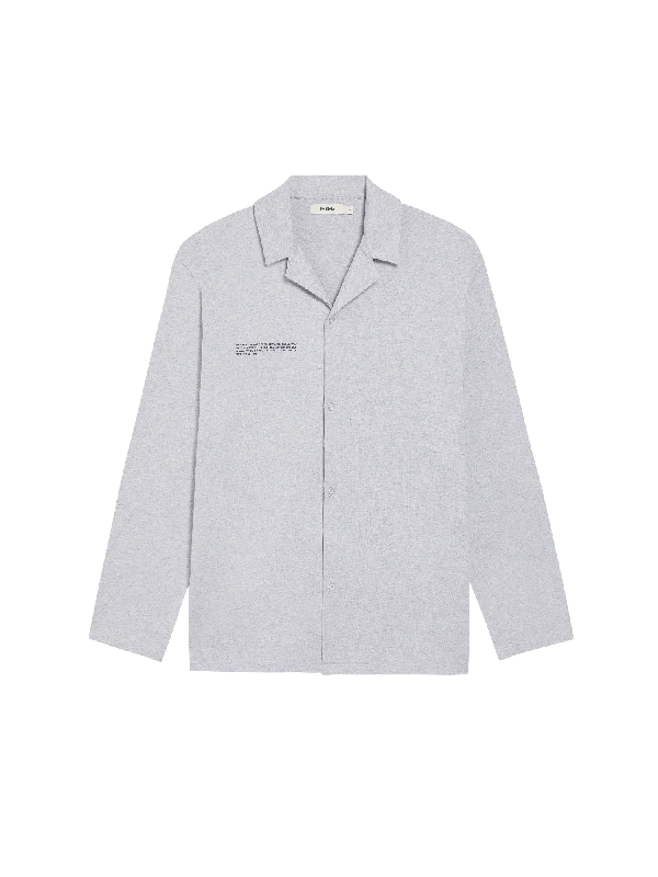 Men's Coats with Hidden PocketsMens Organic Cotton Pajama Shirt with C-FIBER™—grey marl