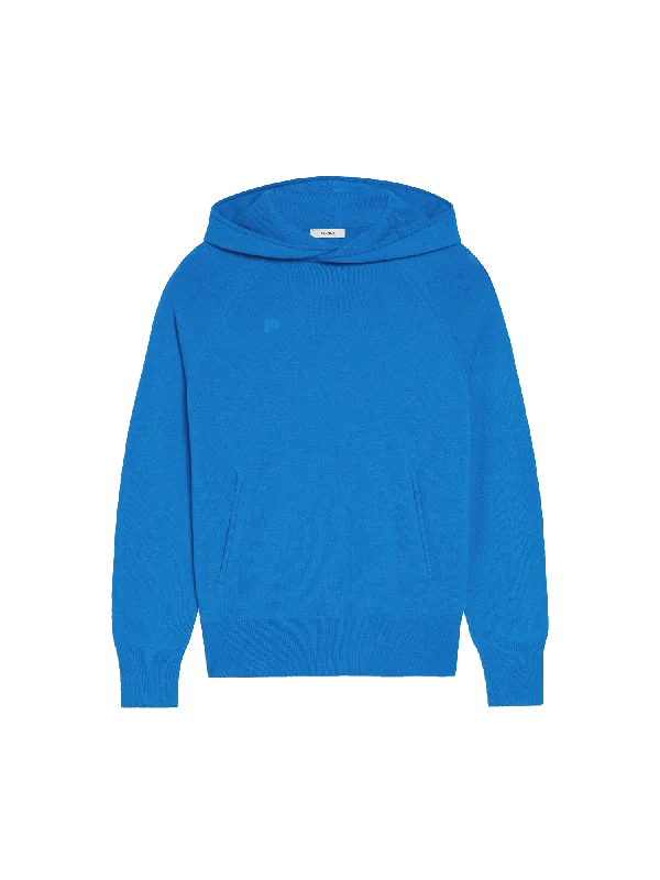 Men's Coats with Breathable FabricMens Recycled Cashmere Hoodie—cerulean blue