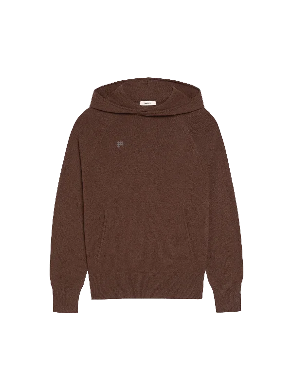 Warm Men's Down JacketsMens Recycled Cashmere Hoodie—chestnut brown