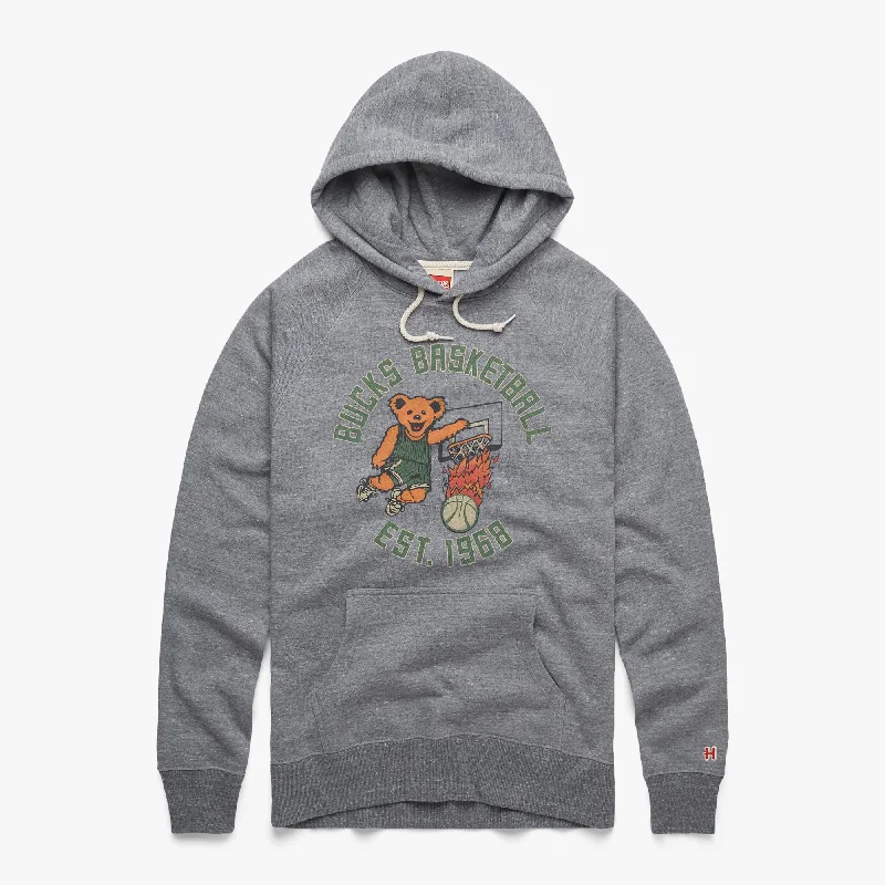 Men's Hoodies with Wind-Resistant FabricNBA x Grateful Dead x Bucks Hoodie