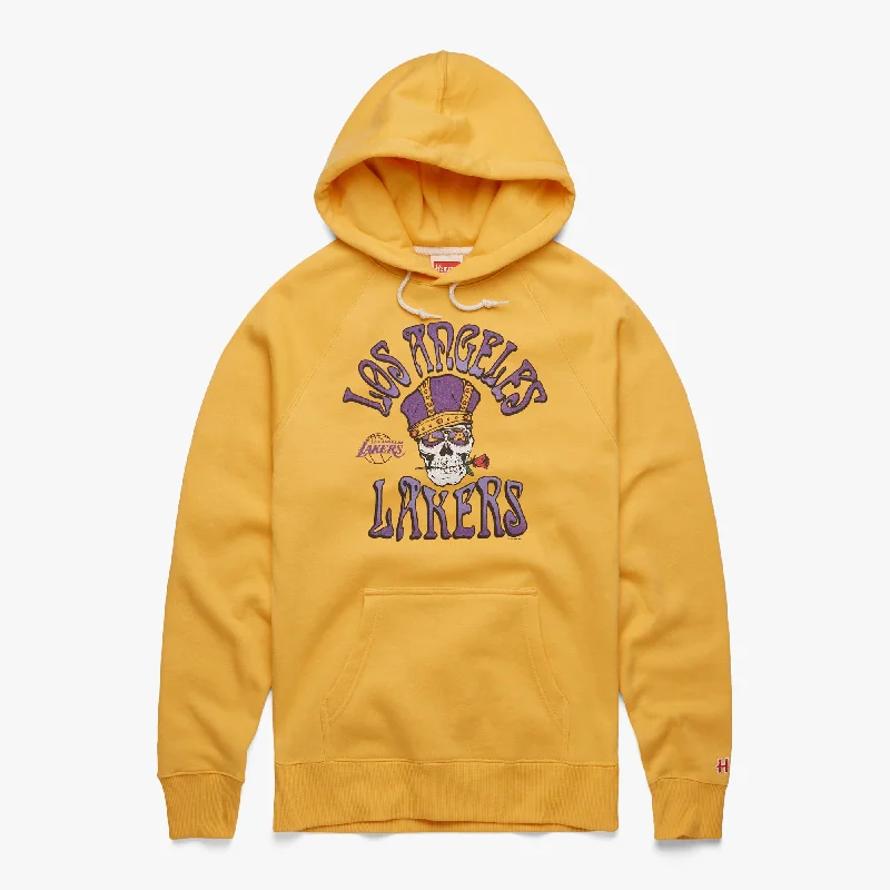 Versatile Men's All-Season HoodiesNBA x Grateful Dead x Lakers Skull And Rose Hoodie