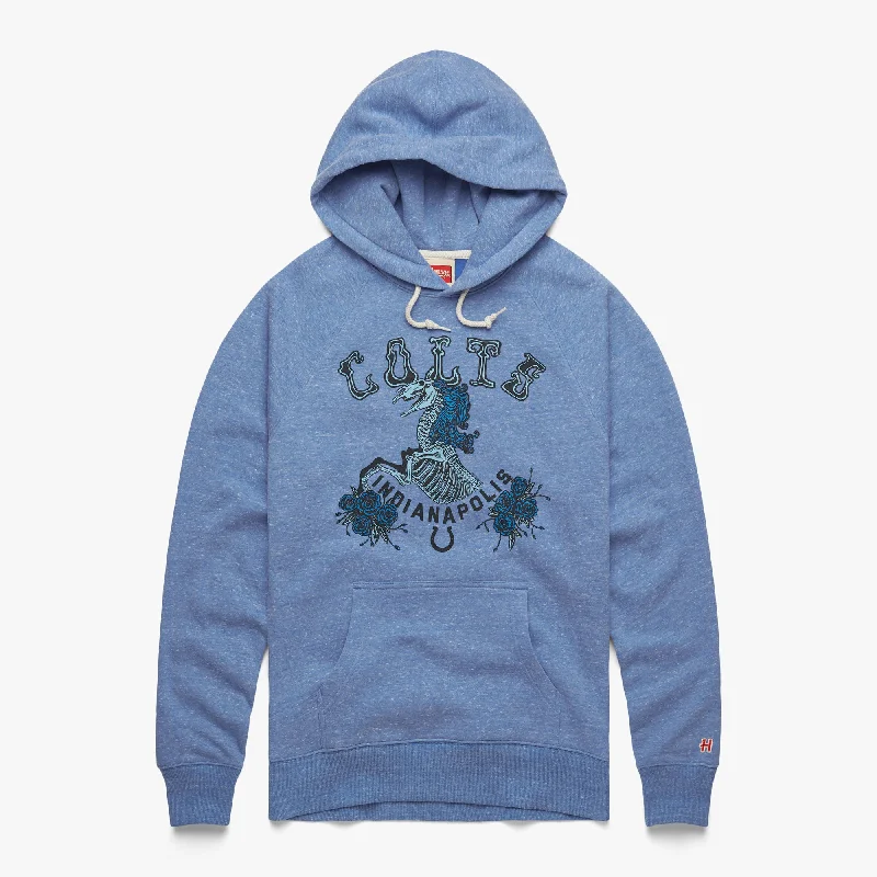 Men's Hoodies with Vintage StyleNFL x Grateful Dead x Colts Hoodie