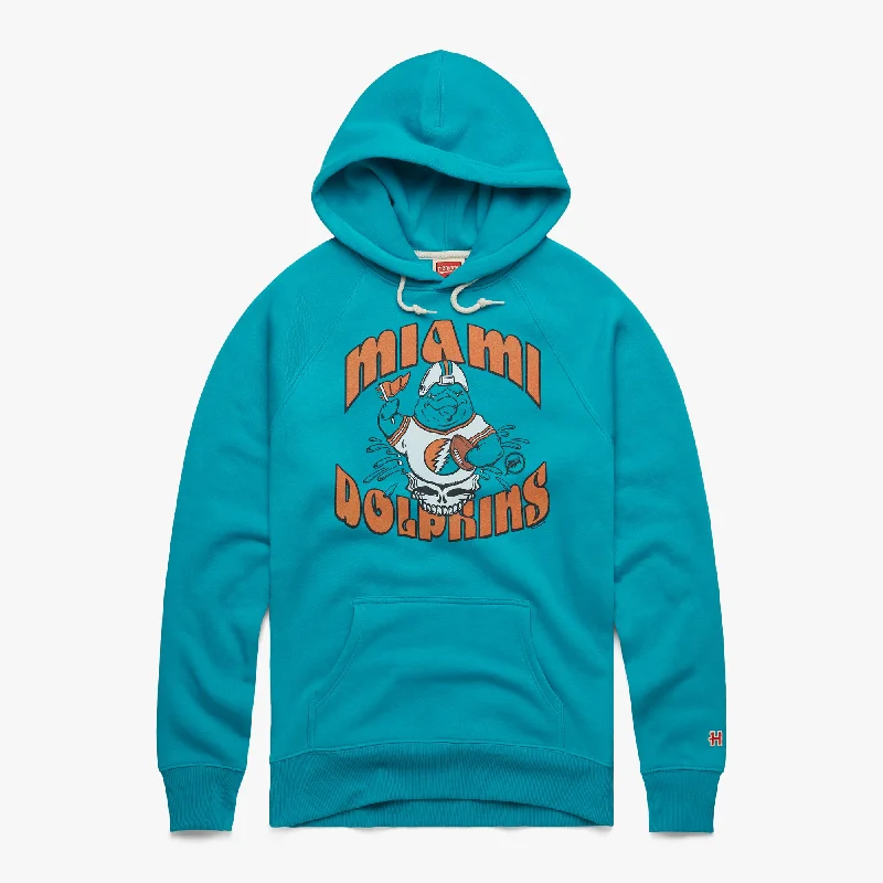 Men's Hoodies with Adjustable HoodsNFL x Grateful Dead x Dolphins Hoodie