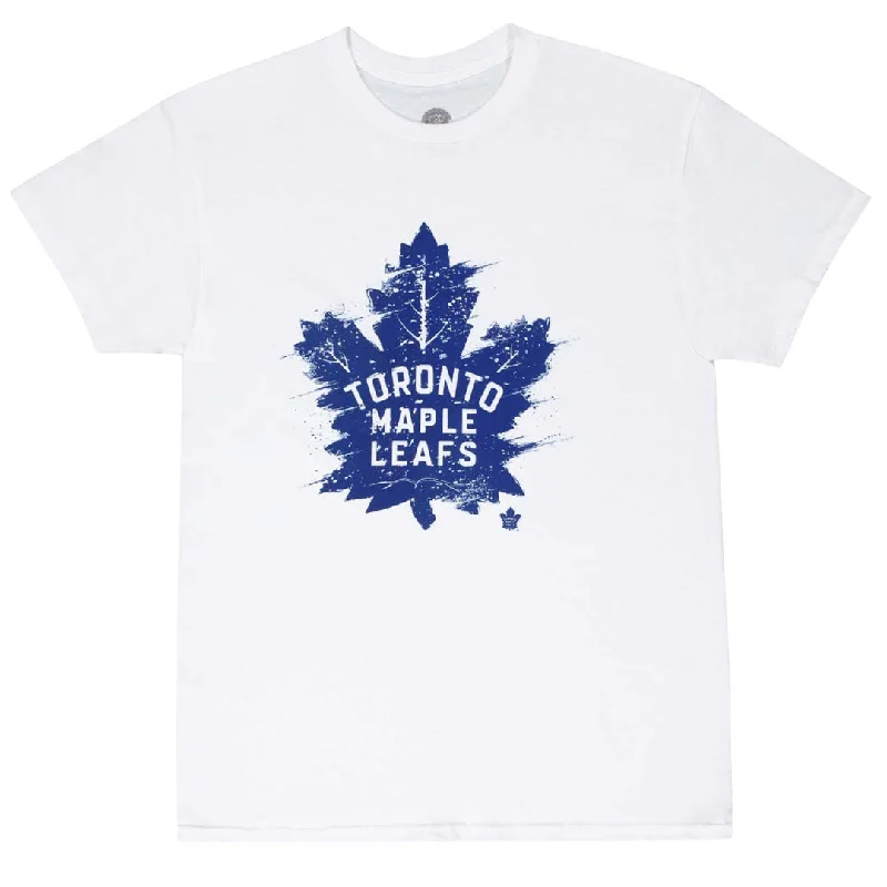 Men's Shirts with Rounded HemlinesNHL - Men's Toronto Maple Leafs Splatter T-Shirt (NHXX26OMSC1A1PB 10WHT)