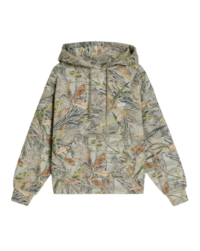 Men's Sweaters with Asymmetrical HemlinesPatta Nature Print Boxy Hooded Sweater (Nature Print)