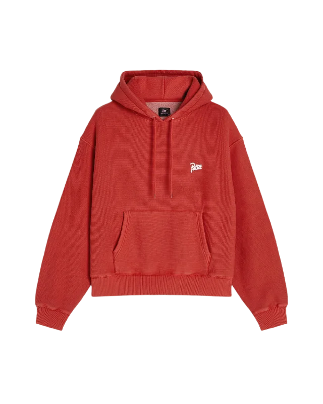 Men's Sweaters in Metallic ColorsPatta Washed Classic Hooded Sweater (Haute Red)