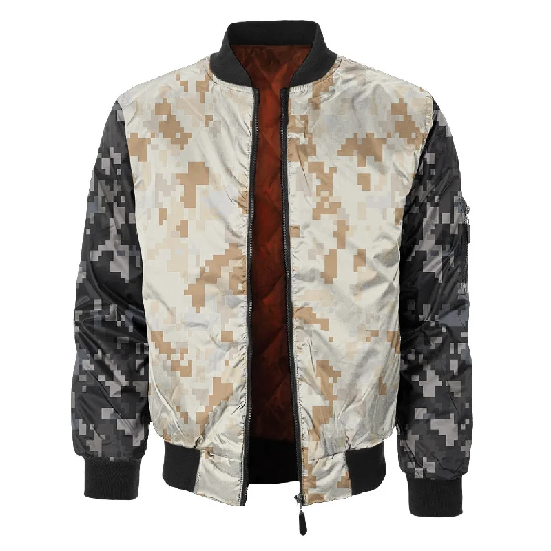 Men's Coats with Quilted LiningPixelated Camo Bomber Jacket