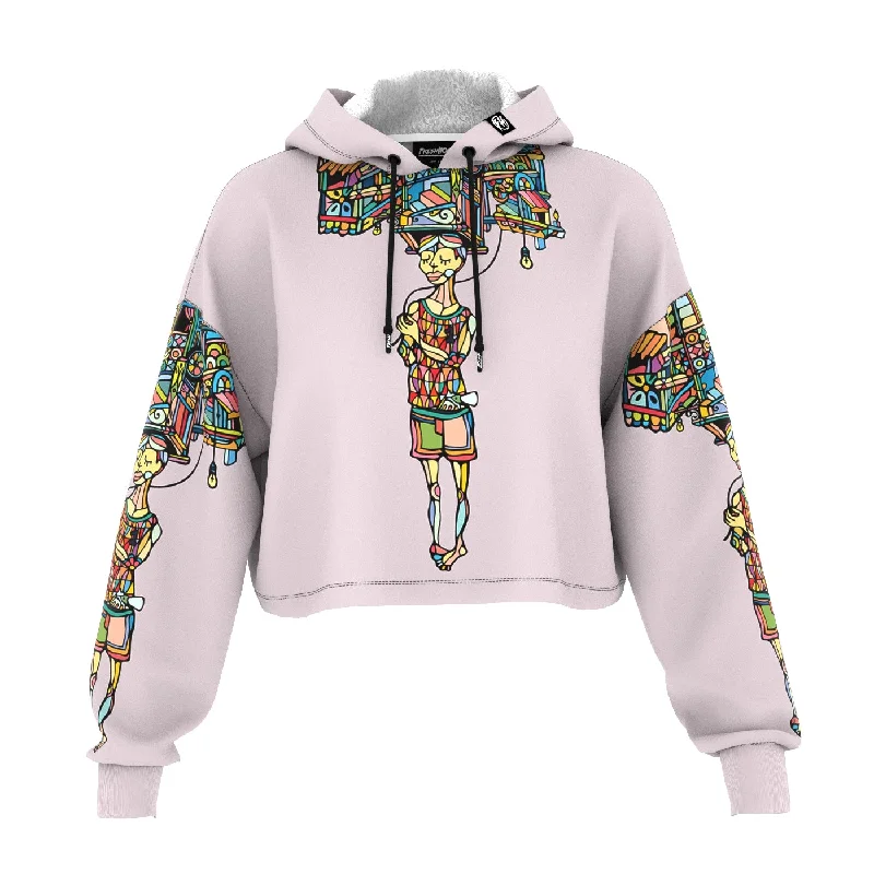 Men's Hoodies with Heavy-Duty ZippersRainboy Pastel Cropped Hoodie